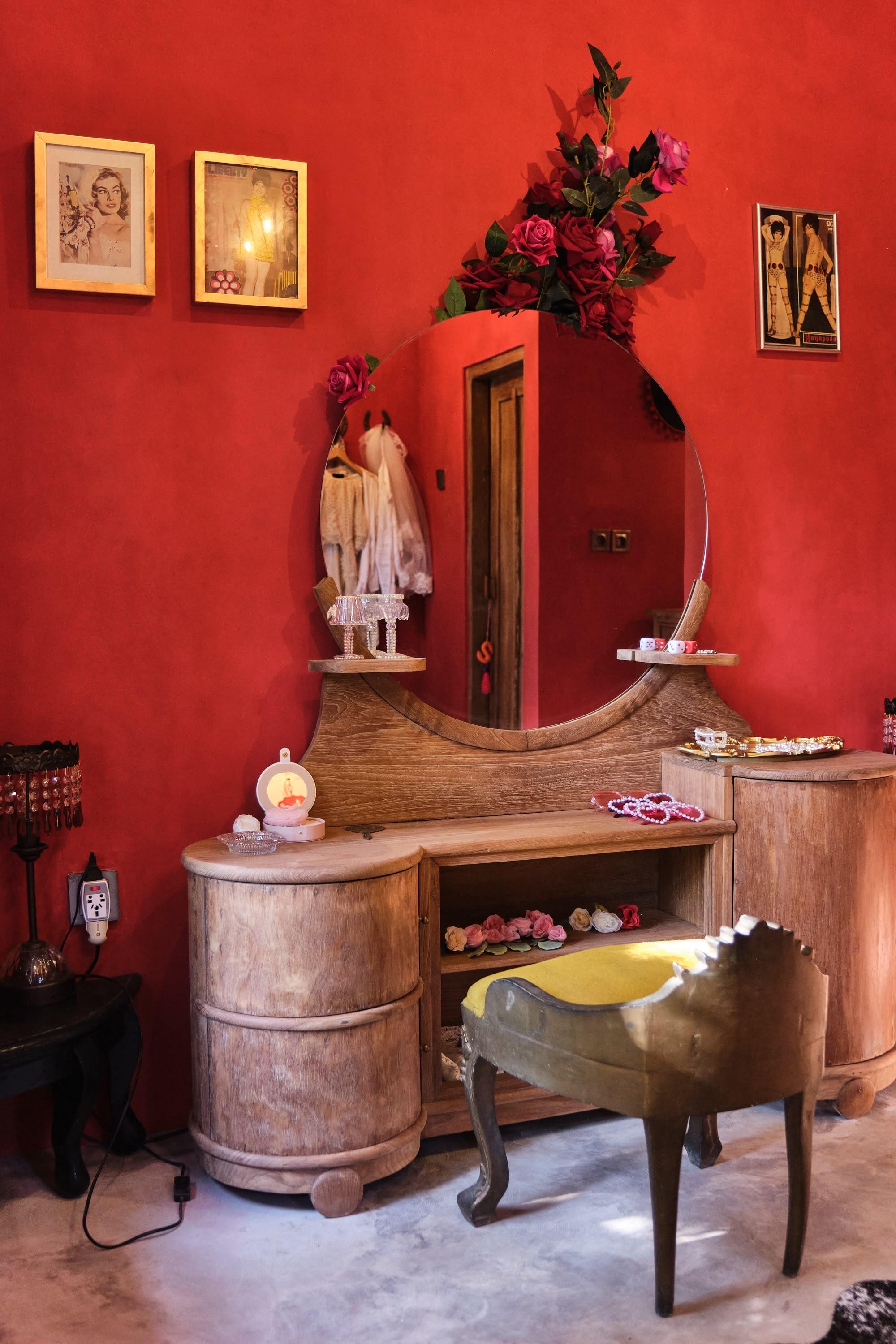 Interior of the rustic wooden cottage photoshoot setting